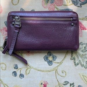 Purple leather wallet